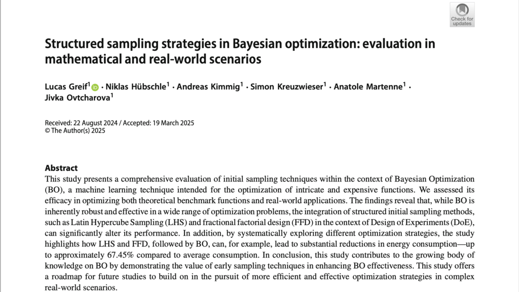 Artikel über Bayes'sche Optimierung und Sampling-Strategien in mathematischen Szenarien.